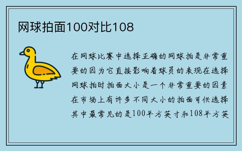 网球拍面100对比108